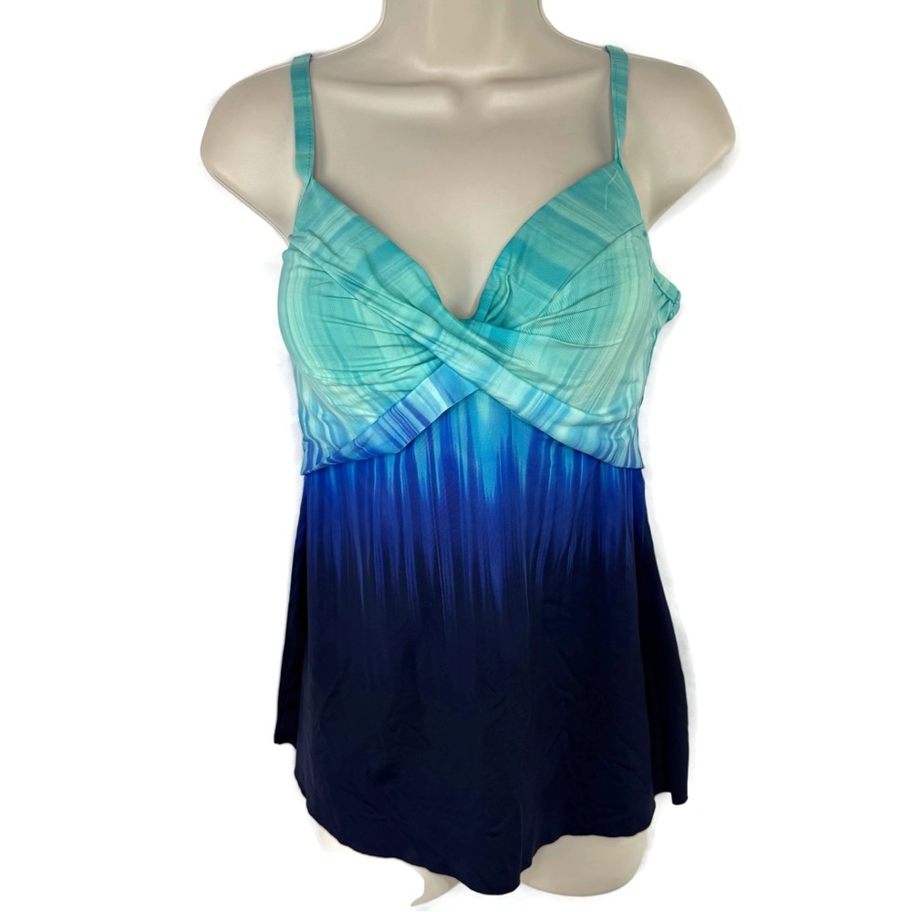 Miraclesuit Oceanic Blue Swimwear Underwire, sewn in cups size 10 - Picture 2 of 7